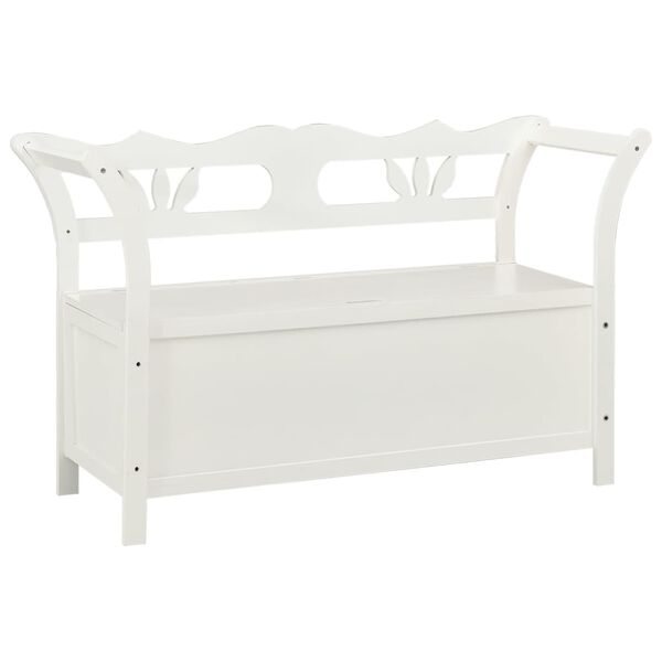 vidaXL Πάγκος Λευκός 107 x 45 x 75,5 εκ. από Μασίφ Ξύλο Ελάτης