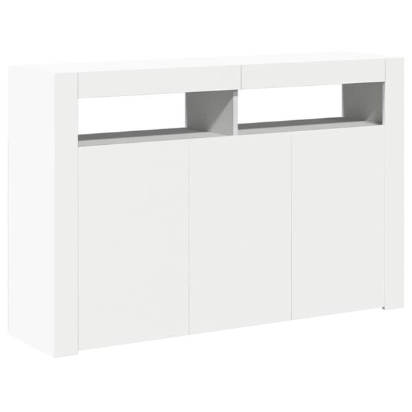 vidaXL Μπουφές με LED Λευκός 115,5x30x75 εκ.