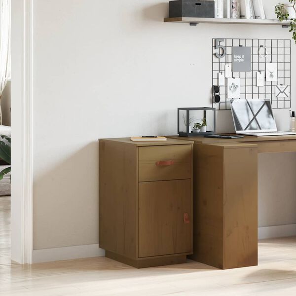 vidaXL Ντουλάπι Γραφείου Καφέ μελί 40 x 50 x 75 εκ. Μασίφ Ξύλο Πεύκου