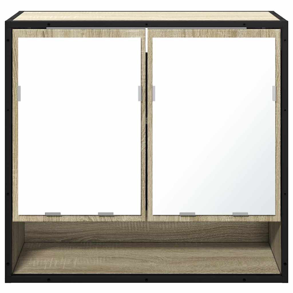 vidaXL Ντουλάπι καθρέφτη μπάνιου Sonoma Oak 65x20x60 cm