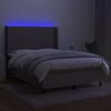 vidaXL &Kappa;&rho;&epsilon;&beta;ά&tau;&iota; Boxspring &mu;&epsilon; &Sigma;&tau;&rho;ώ&mu;&alpha; & LED Taupe 140x190 &epsilon;&kappa;. &Upsilon;&phi;&alpha;&sigma;&mu;ά&tau;&iota;&nu;&omicron;