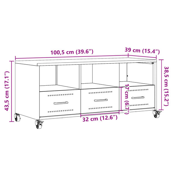 vidaXL Έπιπλο Τηλεόρασης Ροζ 100,5x39x43,5 εκ. Ατσάλι