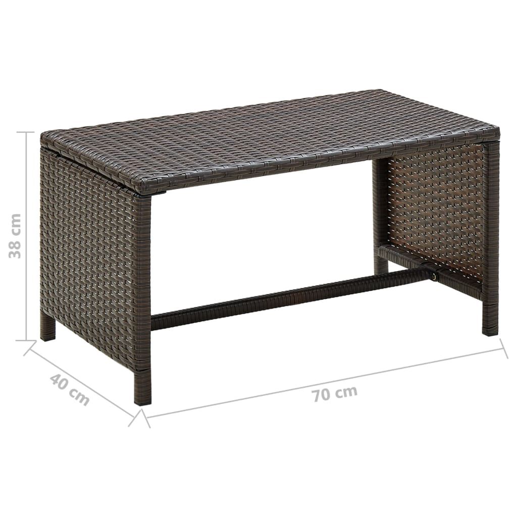vidaXL Τραπεζάκι Σαλονιού Καφέ 70 x 40 x 38 εκ. από Συνθετικό Ρατάν
