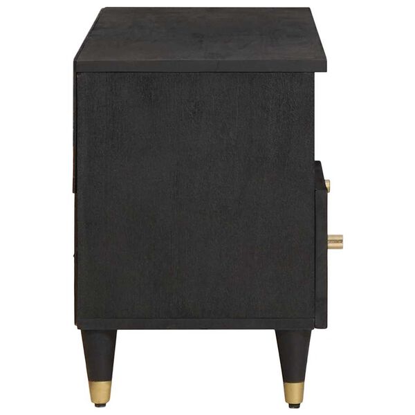 vidaXL Ντουλάπι TV με ράφι Μαύρο 100 x 33 x 46 εκ Στερεό ξύλο μάνγκο