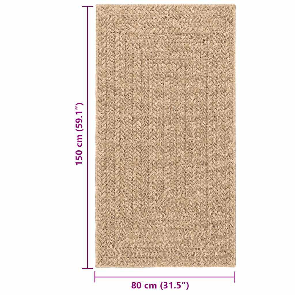 vidaXL Χαλί ZIZUR Όψη Γιούτας Εσωτ. & Εξωτ. Χώρου 80 x 150 εκ.