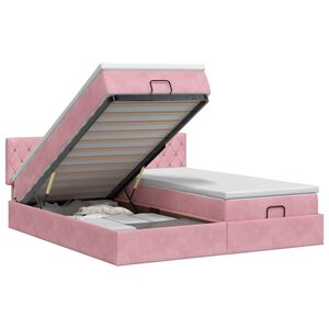 vidaXL &Kappa;&rho;&epsilon;&beta;ά&tau;&iota; Ottoman &mu;&epsilon; &sigma;&tau;&rho;ώ&mu;&alpha; &mu;&epsilon; &kappa;&epsilon;&phi;&alpha;&lambda;ά&rho;&iota; 2 pcs &Rho;&omicron;&zeta; &Beta;&epsilon;&lambda;&omicron;ύ&delta;&omicron;