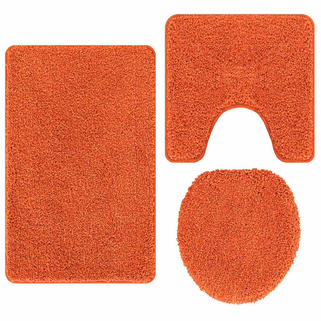 vidaXL Πατάκι μπάνιου 3 pcs Πορτοκαλί 50 x 50 cm Πολυπροπυλένιο