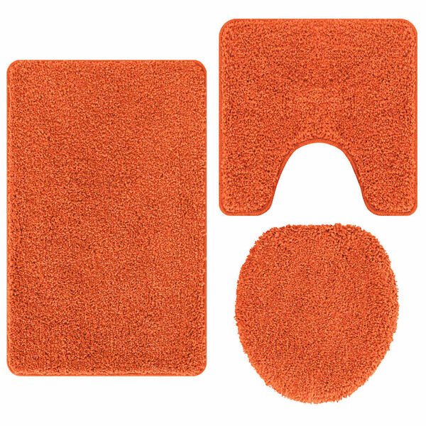 vidaXL Πατάκι μπάνιου 3 pcs Πορτοκαλί 50 x 50 cm Πολυπροπυλένιο