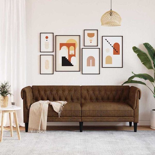 vidaXL Καναπές Chesterfield Άλλο Καφέ 201.5 x 74.5 x 74.5 εκατοστά