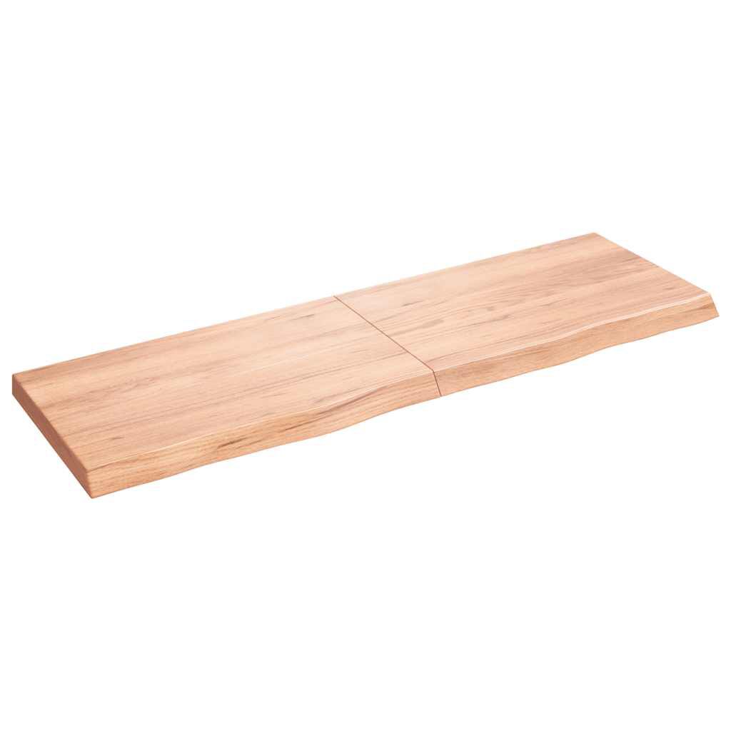 vidaXL Ράφι Τοίχου Ανοιχτό Καφέ 160x50x(2-6)εκ. Επεξ. Μασίφ Ξύλο Δρυός