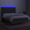 vidaXL &Kappa;&rho;&epsilon;&beta;ά&tau;&iota; Boxspring &mu;&epsilon; &Sigma;&tau;&rho;ώ&mu;&alpha; & LED &Sigma;&kappa;.&Gamma;&kappa;&rho;&iota; 140x190&epsilon;&kappa;. &Upsilon;&phi;&alpha;&sigma;&mu;ά&tau;&iota;&nu;&omicron;