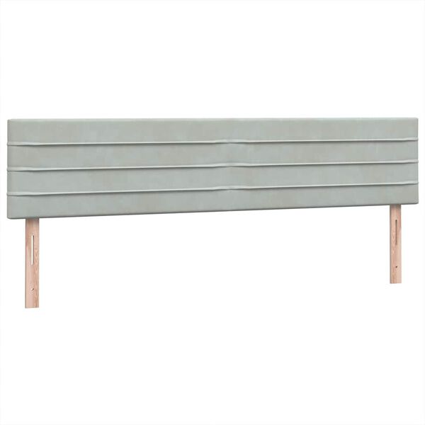 vidaXL Κρεβάτι Boxspring με Στρώμα Ανοιχτό Γκρι 180x210 εκ. Βελούδινο