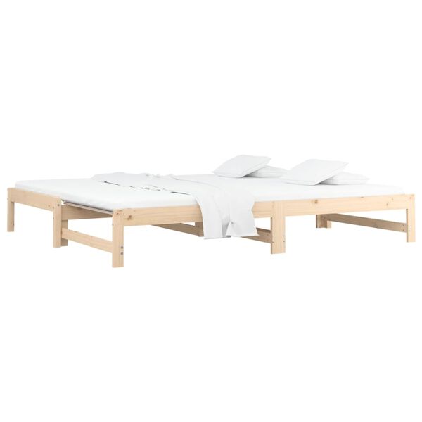 vidaXL Καναπές Κρεβάτι Συρόμενος 2x(90x200) εκ. από Μασίφ Ξύλο Πεύκου