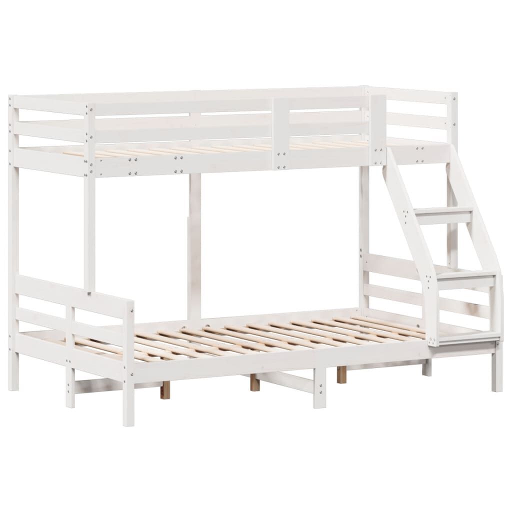 vidaXL Κουκέτα 90x200/120x200 εκ. Λευκό από Μασίφ Ξύλο Πεύκου
