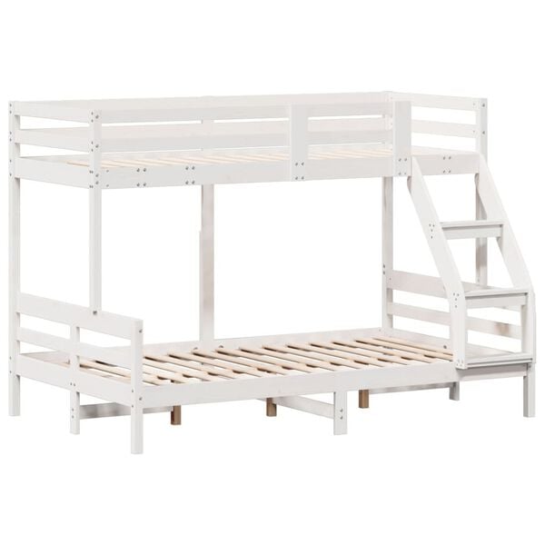 vidaXL Κουκέτα 90x200/120x200 εκ. Λευκό από Μασίφ Ξύλο Πεύκου
