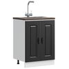 vidaXL Ντουλάπι βάσης νεροχύτη Kalmar Μαύρο 60x46x81,5 εκ. Επεξ. Ξύλο