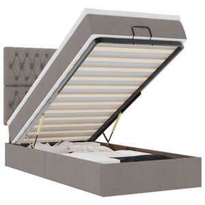 vidaXL Οθωμανικό κρεβάτι με στρώμα Taupe 80x200cm ύφασμα
