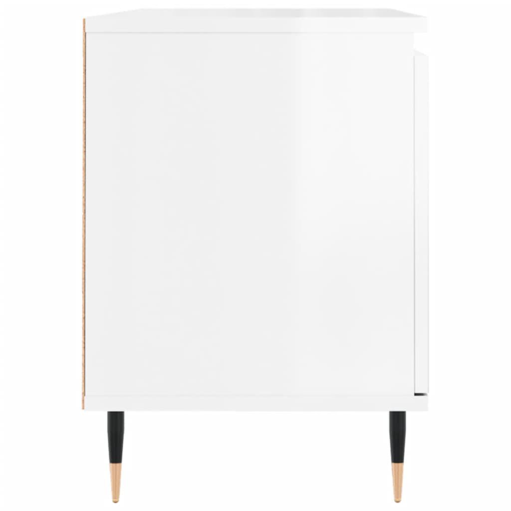 vidaXL Έπιπλο Τηλεόρασης Γυαλ. Λευκό 104 x 35 x 50 εκ. Επεξεργ. Ξύλο