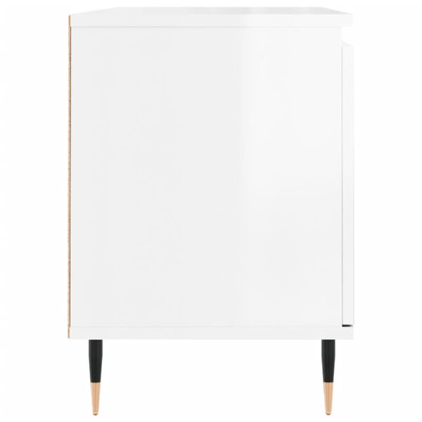 vidaXL Έπιπλο Τηλεόρασης Γυαλ. Λευκό 104 x 35 x 50 εκ. Επεξεργ. Ξύλο