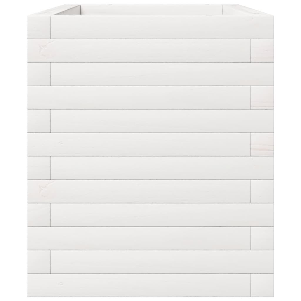 vidaXL Ζαρντινιέρα Κήπου Λευκή 70x40x49,5 εκ. από Μασίφ Ξύλο Πεύκου