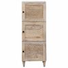 vidaXL Highboard με ράφι Λευκό 40 x 33 x 110 εκ Μασίφ ξύλο μάνγκο