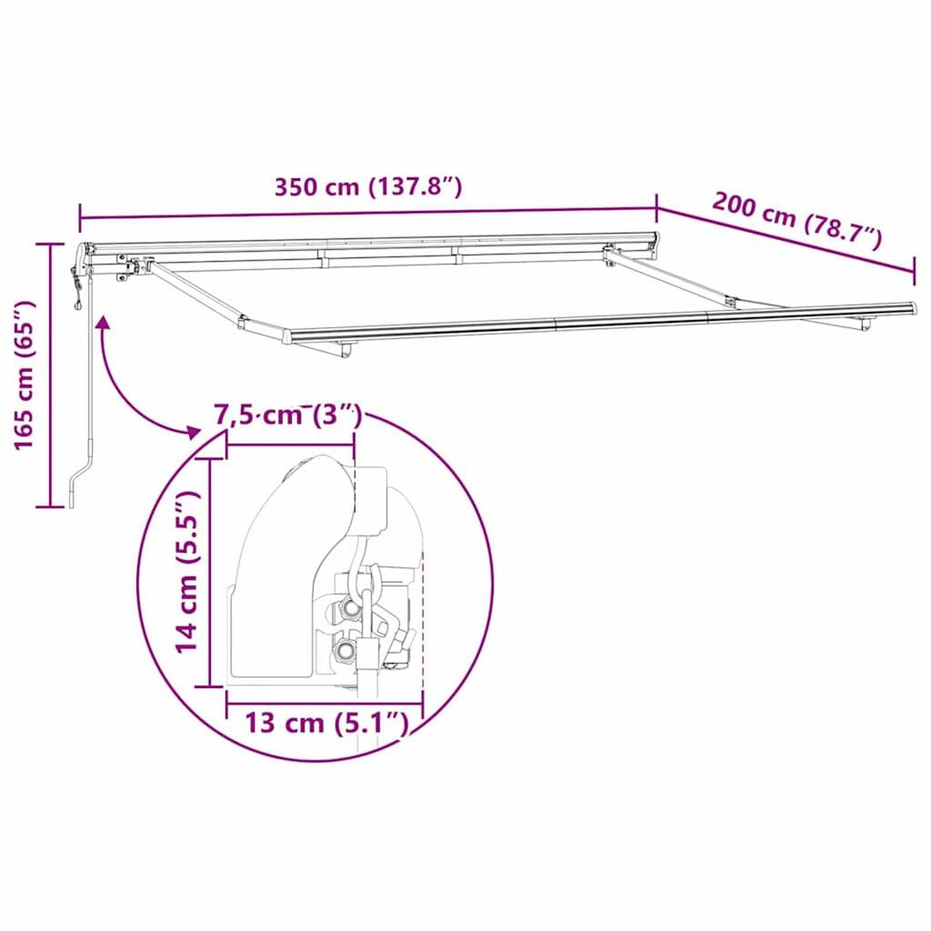 vidaXL Σκηνίτσα Αναδιπλούμενη Ανοιχτό γκρι 350 x 200 cm