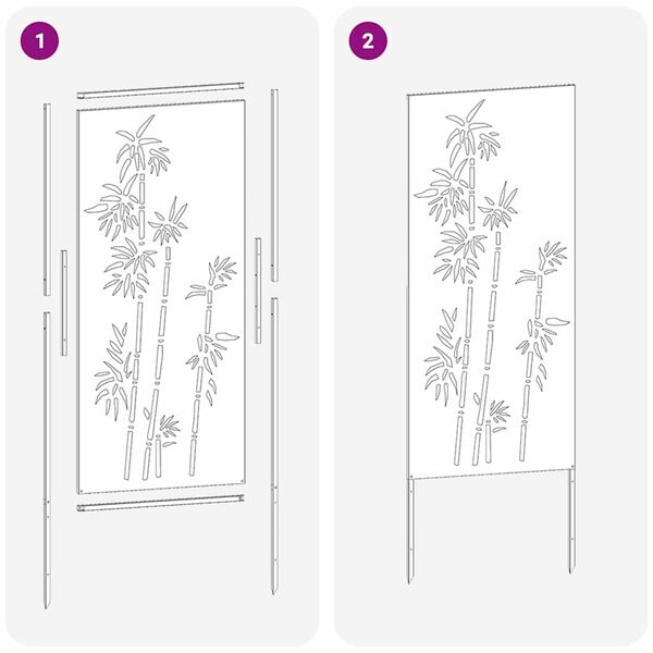 vidaXL Οθόνη Ιδιωτικότητας Κήπου Floral Ανθρακί 50 x 140 εκ