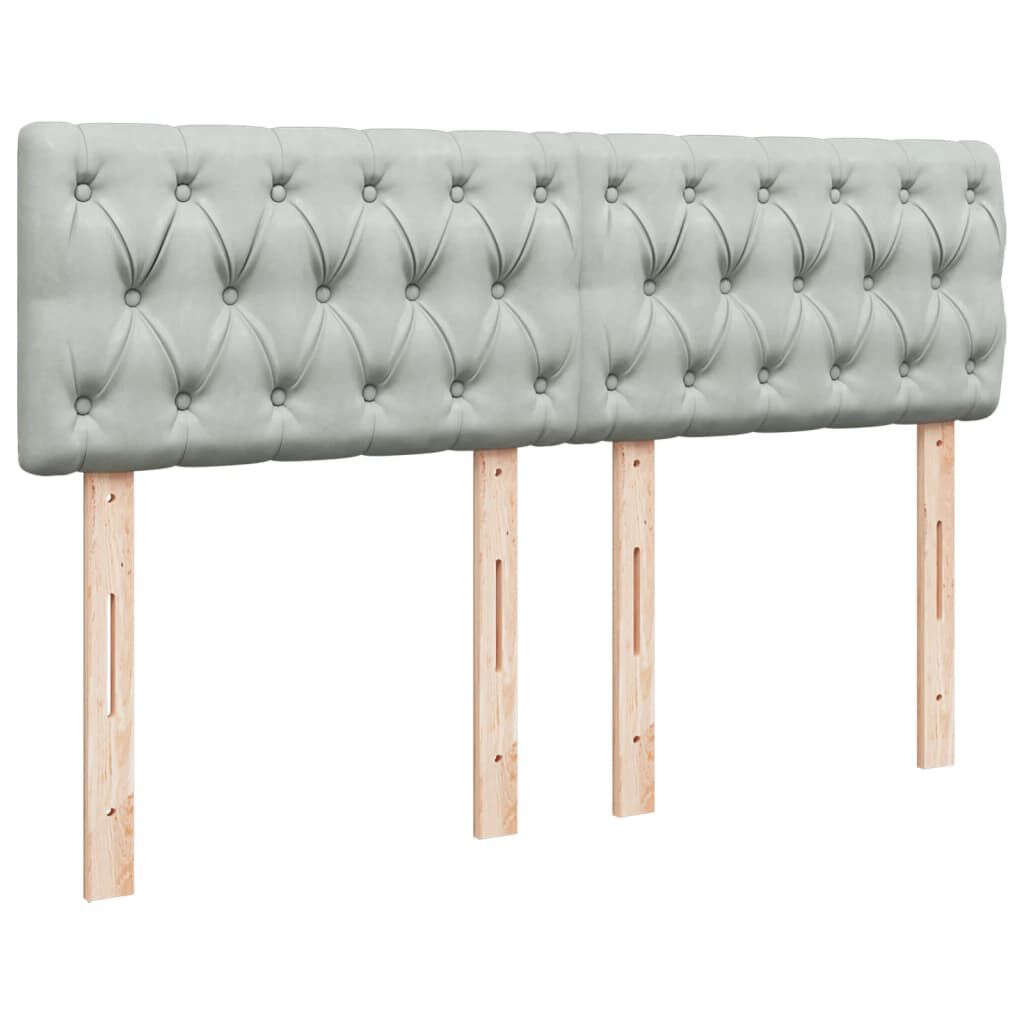 vidaXL Κρεβάτι Boxspring με Στρώμα Ανοιχτό Γκρι 140x200 εκ. Βελούδινο