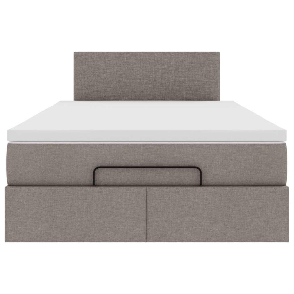 vidaXL Οθωμανικό κρεβάτι με στρώμα & LEDs Taupe 120x200cm ύφασμα
