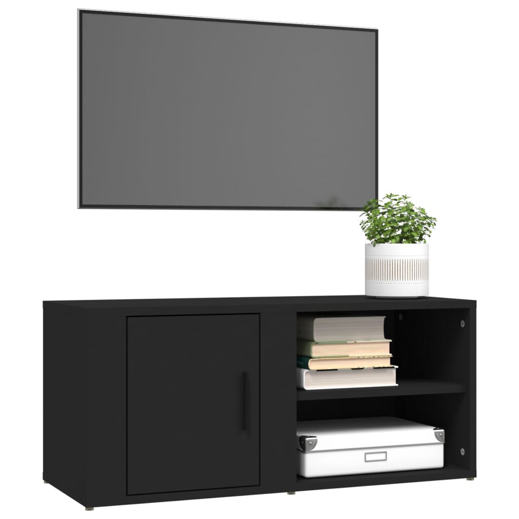 vidaXL Έπιπλα Τηλεόρασης 2 τεμ. Μαύρα 80x31,5x36εκ. Επεξεργασμένο Ξύλο