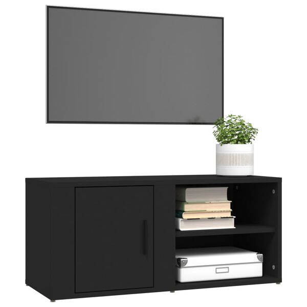 vidaXL Έπιπλα Τηλεόρασης 2 τεμ. Μαύρα 80x31,5x36εκ. Επεξεργασμένο Ξύλο