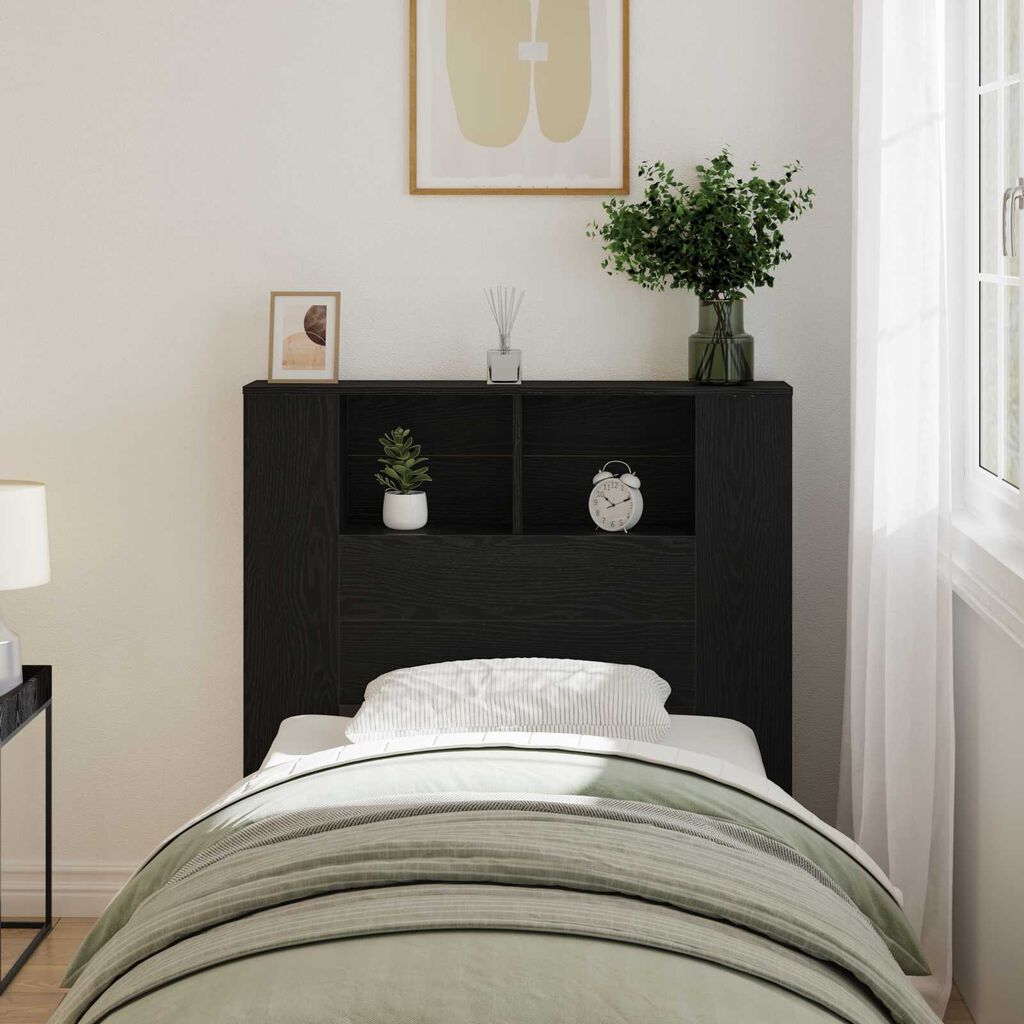 VidaXL Κεφαλάρι Ντουλάπα Μαύρη Δρυς 100x19x104.5 εκ. Φτιαγμένο από Επεξεργασμένο Ξύλο