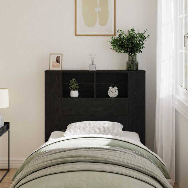VidaXL Κεφαλάρι Ντουλάπα Μαύρη Δρυς 100x19x104.5 εκ. Φτιαγμένο από Επεξεργασμένο Ξύλο