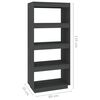 vidaXL Βιβλιοθήκη/Διαχωριστικό Χώρου Γκρι 60x35x135 εκ. Μασίφ Πεύκο