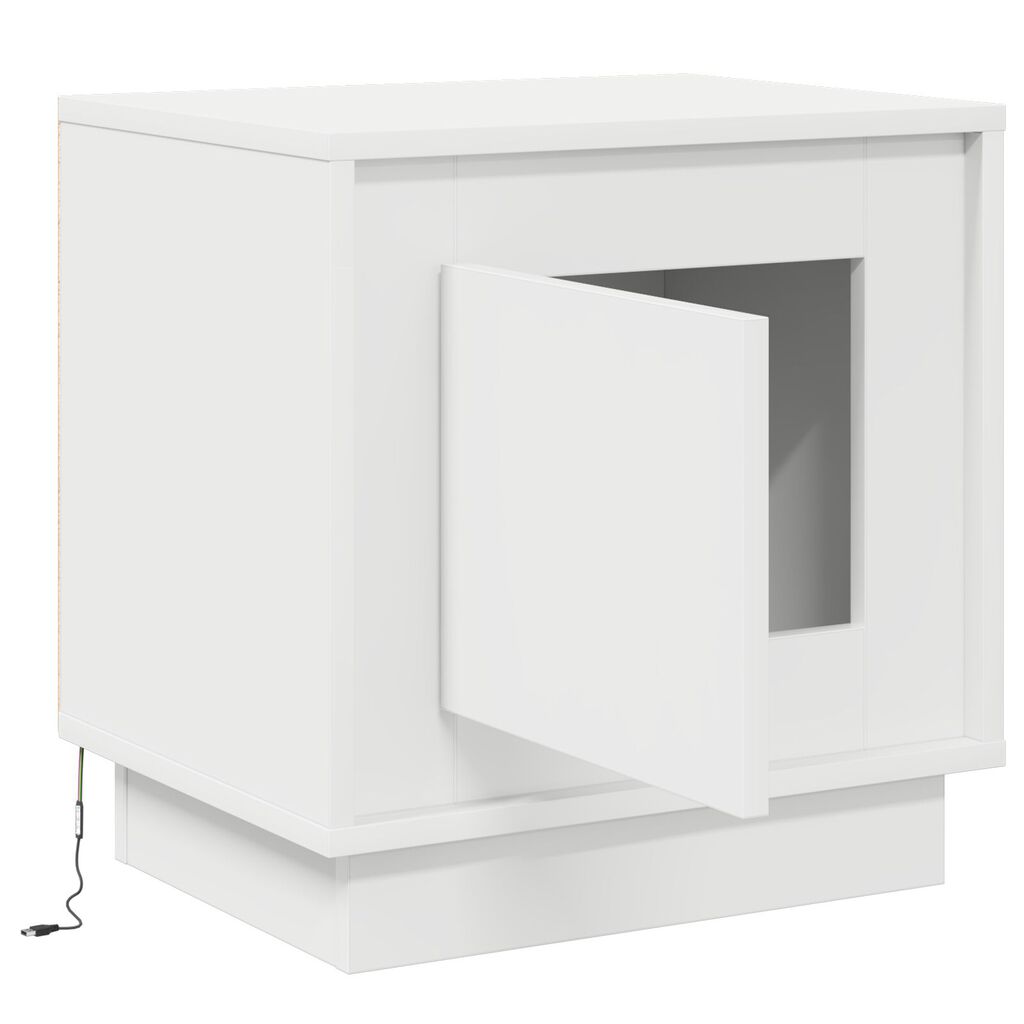 vidaXL Κομοδίνα με LED Φώτα 2 τμχ Λευκό 44x34,5x45 εκ