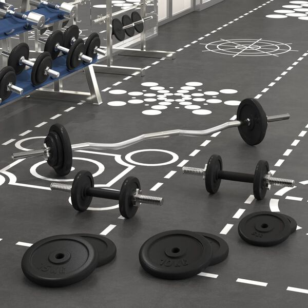 vidaXL Μπάρα και Αλτήρας με Δίσκους 90 κιλών από Χυτοσίδηρο