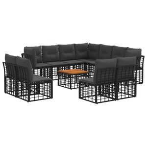 vidaXL &Sigma;&epsilon;&iota;&rho;ά &Kappa;&alpha;&nu;&alpha;&pi;έ &Epsilon;&xi;&omega;&tau;&epsilon;&rho;&iota;&kappa;&omicron;ύ 12 pcs &Mu;&alpha;ύ&rho;&omicron; &kappa;&alpha;&iota; &Sigma;&kappa;&omicron;ύ&rho;&omicron; &Gamma;&kappa;&rho;ί&zeta;&omicron;