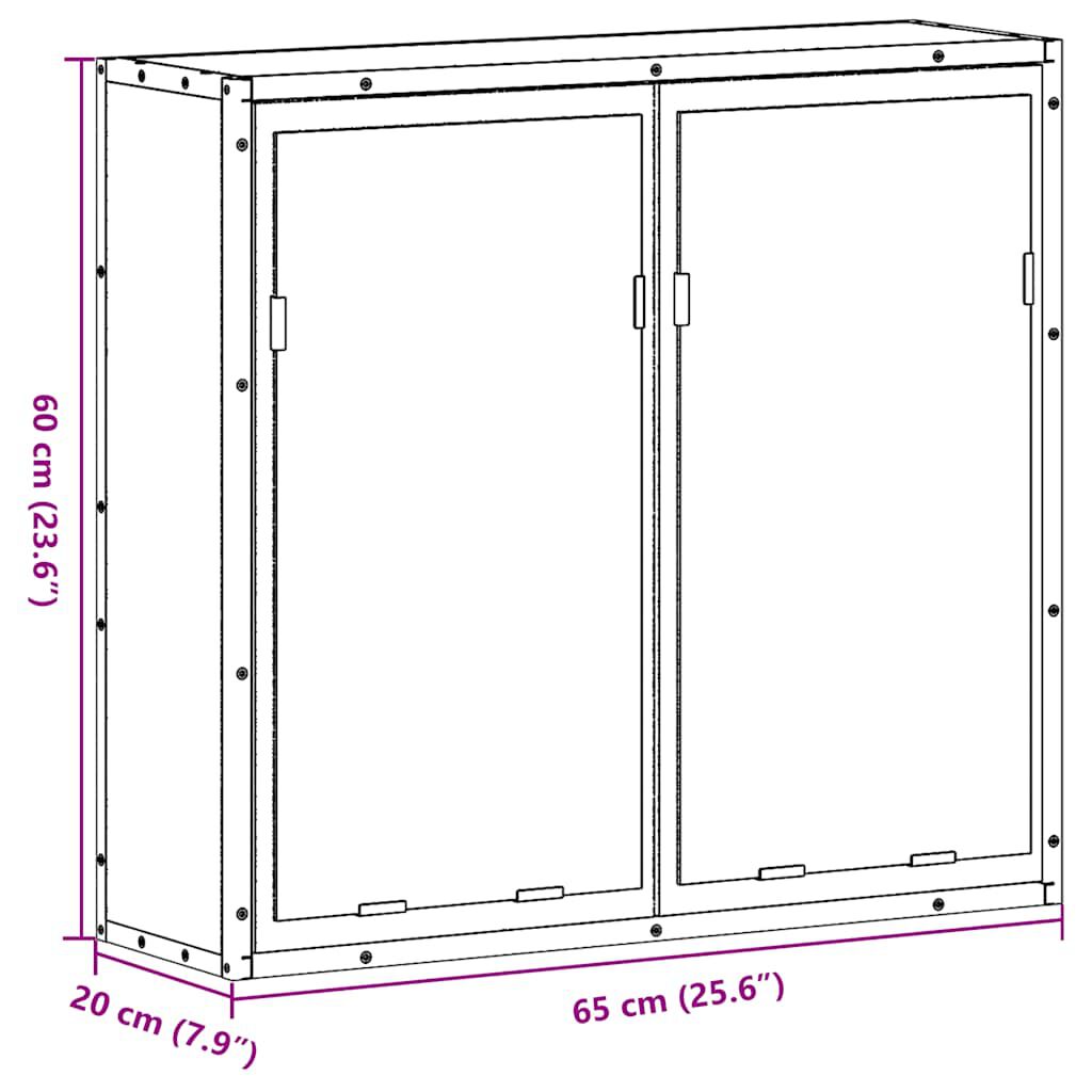 vidaXL Ντουλάπι καθρέφτη μπάνιου Sonoma Oak 65x20x60 cm