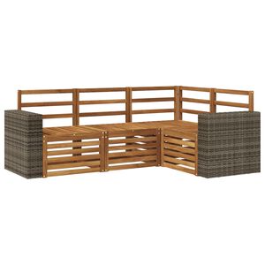 vidaXL &Sigma;&epsilon;&tau; &Kappa;&alpha;&nu;&alpha;&pi;έ 4 pcs &Sigma;&tau;&epsilon;&rho;&epsilon;ό &Xi;ύ&lambda;&omicron; &Alpha;&kappa;&alpha;&kappa;ί&alpha;&sigmaf;