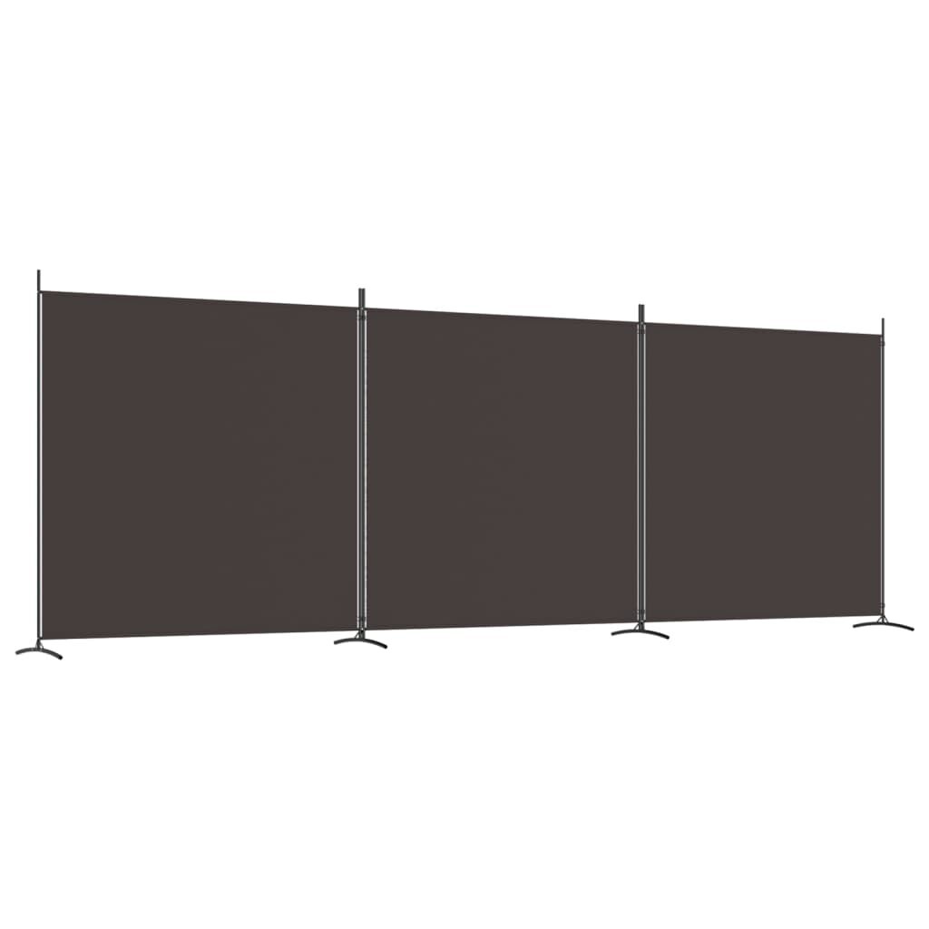 vidaXL Διαχωριστικό Δωματίου με 3 Πάνελ Καφέ 525 x 180 εκ. από Ύφασμα