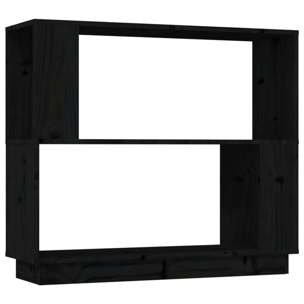 vidaXL Βιβλιοθήκη/Διαχωριστικό Χώρου Μαύρο 80x25x70 εκ. Μασίφ Πεύκο