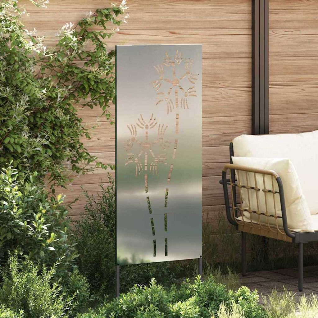 vidaXL Διακοσμητική Πλάκα Κήπου Άλλο Ασημί 50 x 140 cm