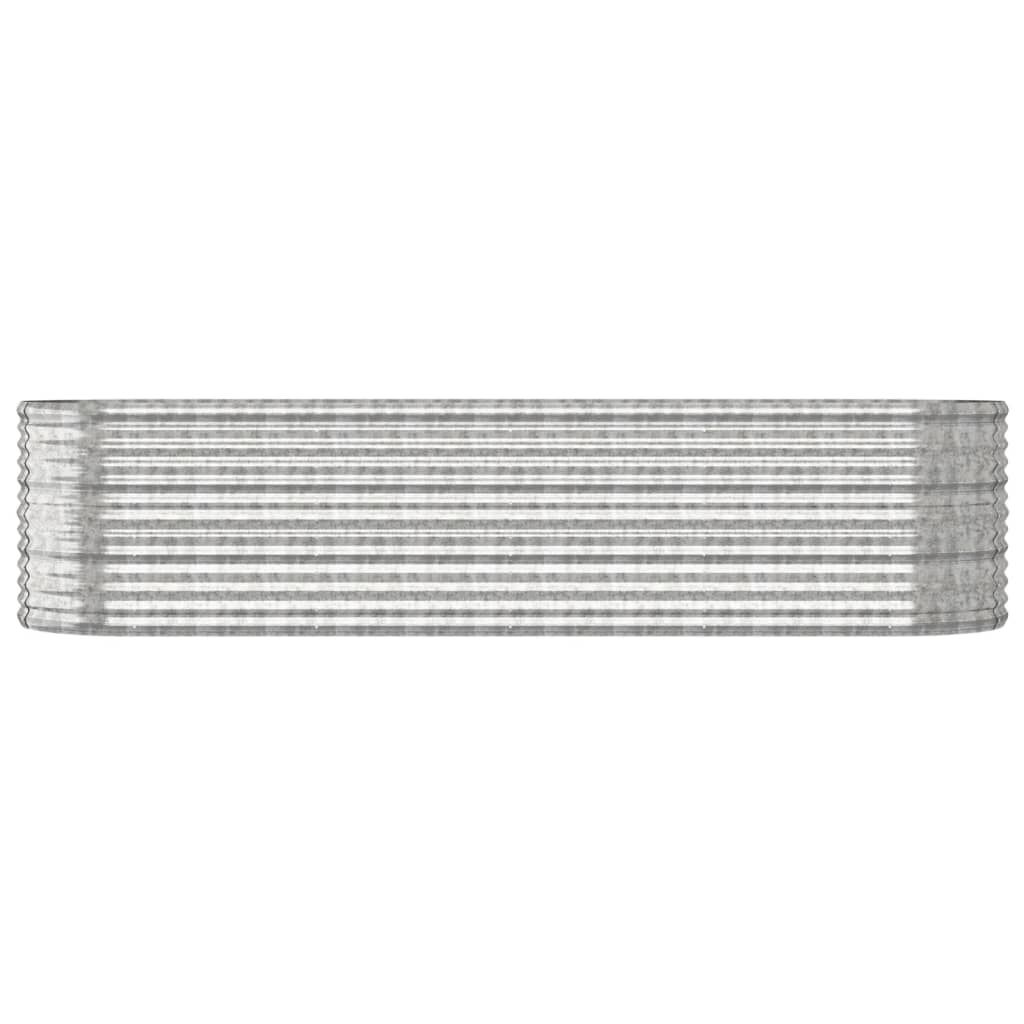 vidaXL Ζαρντινιέρα Ασημί 296x80x68 εκ. Ατσάλι με Ηλεκτρ. Βαφή Πούδρας