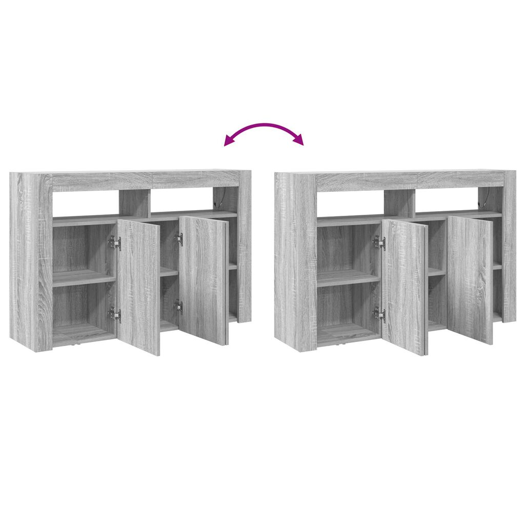 vidaXL Βιτρίνα Γκρι sonoma Κατασκευασμένο ξύλο 116 x 30 x 75 εκ Βιτρίνα