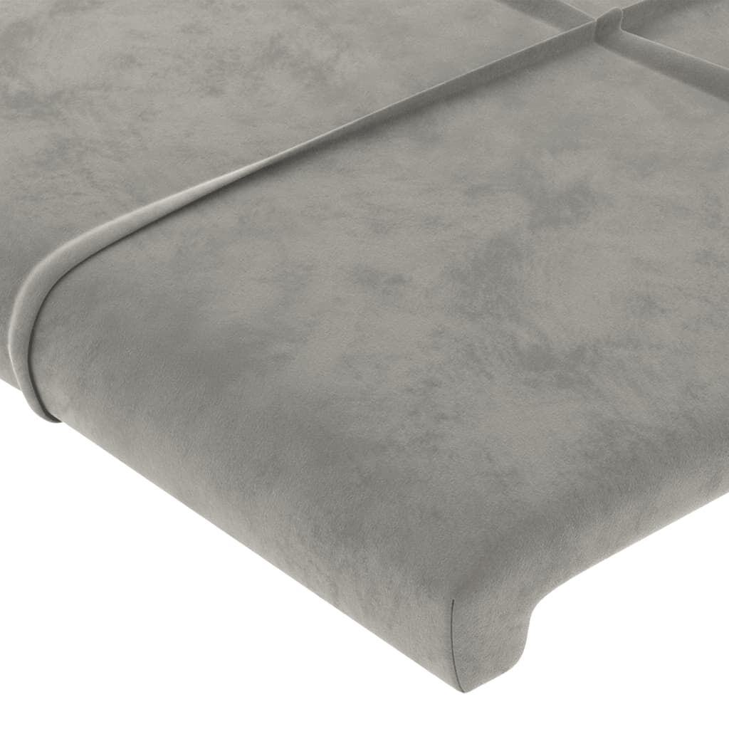vidaXL Κεφαλάρι με Πτερύγια Ανοιχτό Γκρι 93x16x78/88 εκ. Βελούδινο