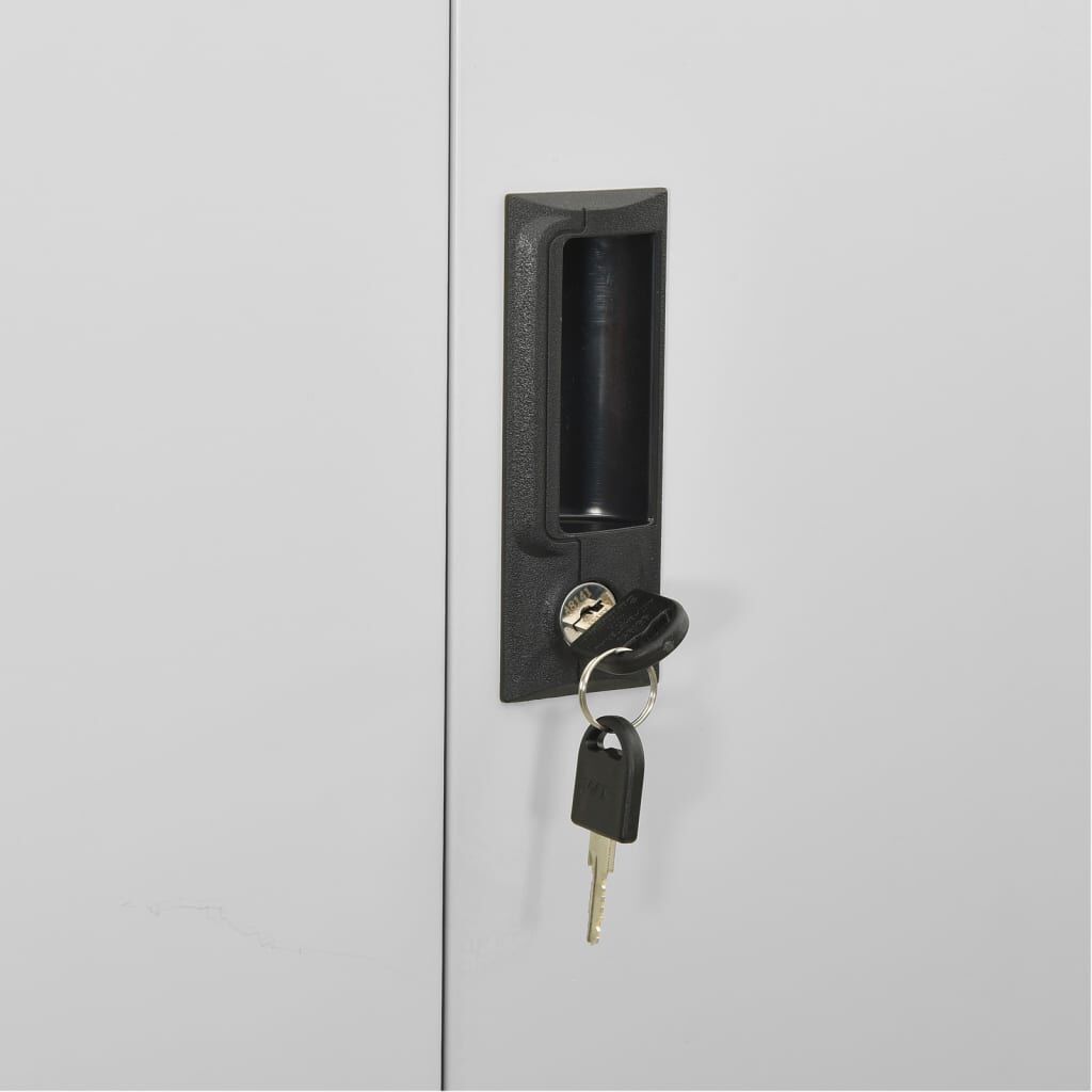 vidaXL Ντουλάπα Γραφείου Ανοιχτό Γκρι 90 x 40 x 180 εκ. Ατσάλινη