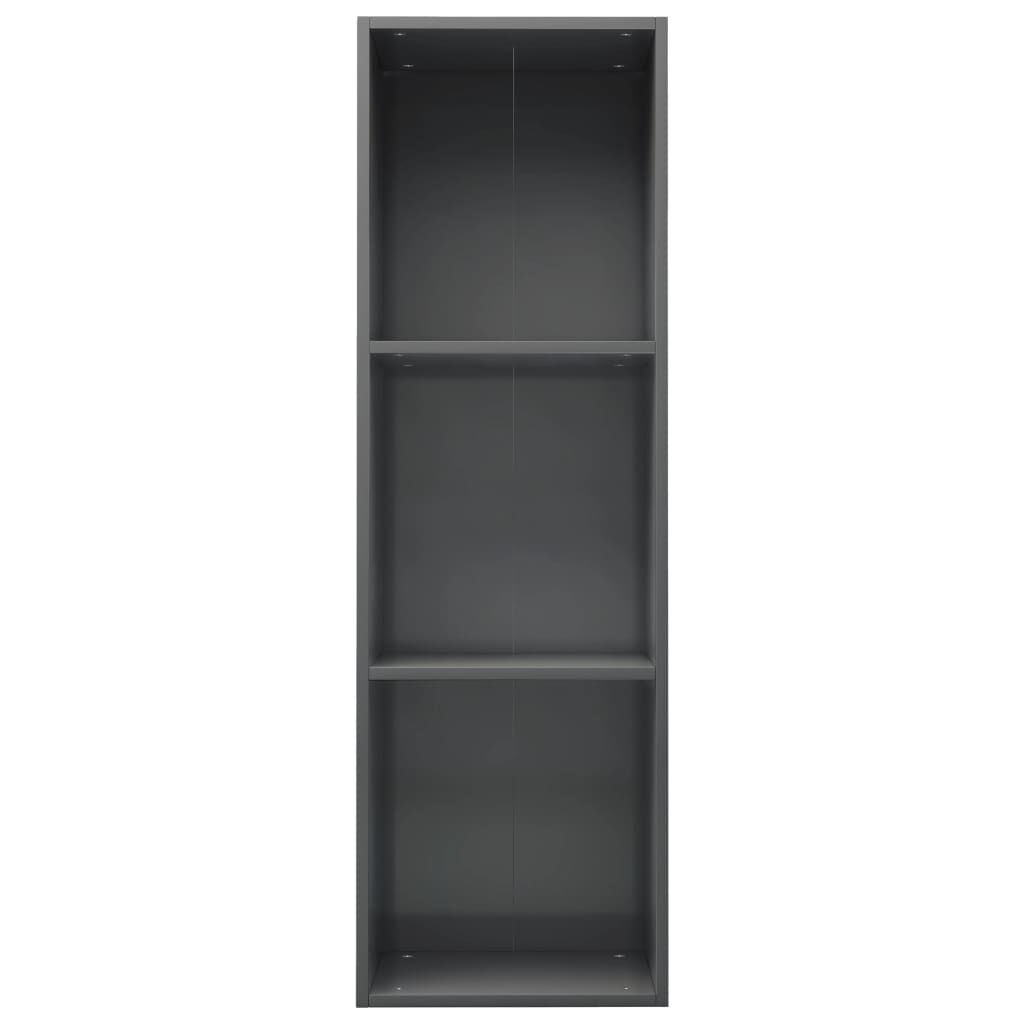vidaXL Βιβλιοθήκη/Έπιπλο TV Γυαλιστερό Γκρι 36x30x114 εκ. Επεξ. Ξύλο