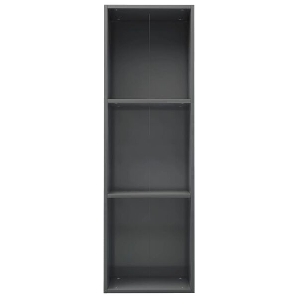 vidaXL Βιβλιοθήκη/Έπιπλο TV Γυαλιστερό Γκρι 36x30x114 εκ. Επεξ. Ξύλο