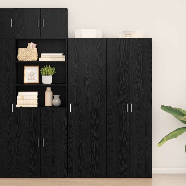 vidaXL Highboard 2 pcs &Mu;&alpha;ύ&rho;&eta; &Omicron;&xi;&upsilon;ά 50 x 42,5 x 185 &epsilon;&kappa;.