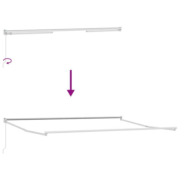 vidaXL Υποδοχή Ανασυρόμενης Τέντας Ριγέ 450x300 cm